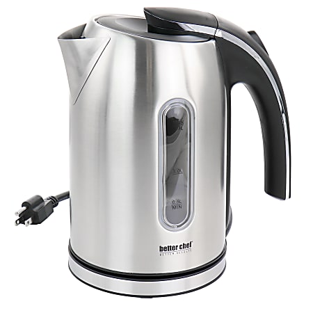 Better Chef 1.7-Liter Stainless Steel 360° Cordless Electric Kettle, Silver
