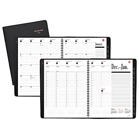 AT-A-GLANCE® 800 Range Weekly/Monthly Appointment Book/Planner, 8 1/2" x 11", Black, January to December 2019