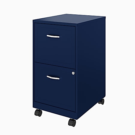 Realspace SOHO Smart 18 D Vertical 2 Drawer Mobile File Cabinet Navy Office Depot