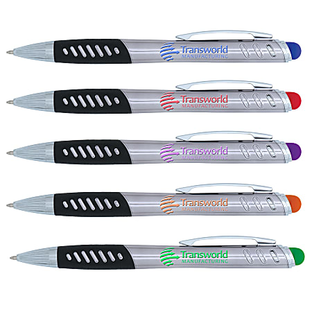 Color Prism Illuminated Click Ballpoint Pen, Medium Point, Graphite Barrel, Assorted Ink Colors