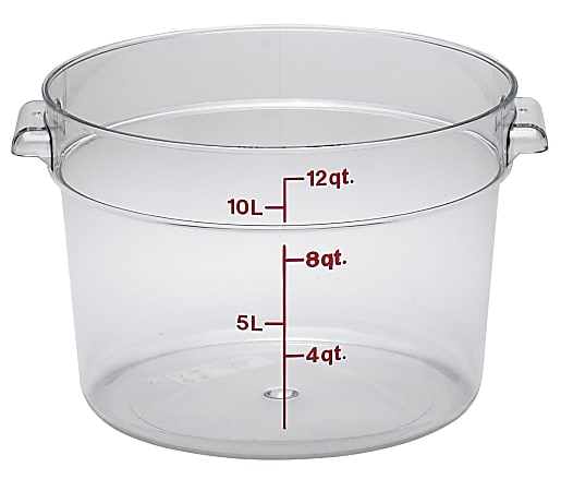 Cambro Camwear 4-Quart Round Storage Containers, Clear, Set Of 6 Containers