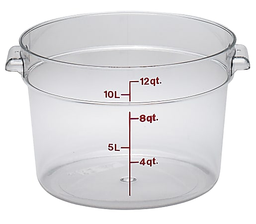 Cambro Camwear 4-Quart Round Storage Containers, Clear, Set