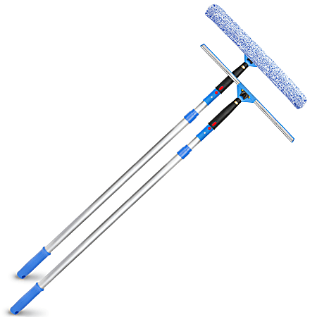 Gritt Commercial Pro Window Washing Kit With Squeegee, Washer And Telescopic Pole, 18" Squeegee And Washer/6' Pole, Multicolor