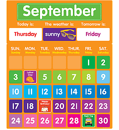 Color Your Classroom Calendar Bulletin Board Set, Assorted Colors