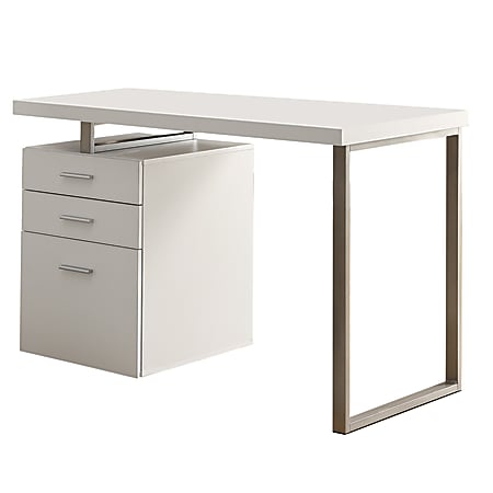 Monarch Specialties 48"W Computer Desk With Left/Right-Pedestal, White