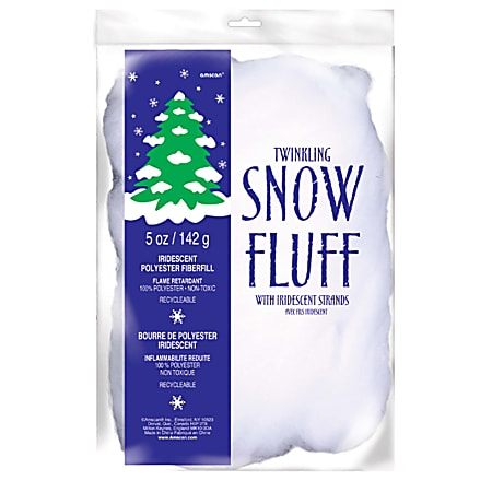 Amscan Christmas Snow Twinkle Fluff, 5 Oz, Pack Of 3 Bags