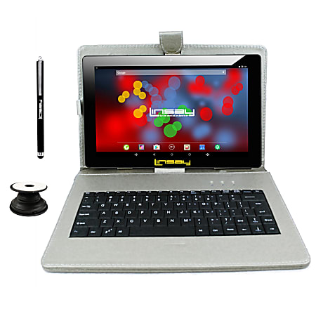 Linsay F10IPS Tablet, 10.1" Screen, 2GB Memory, 64GB Storage, Android 13, Silver Keyboard