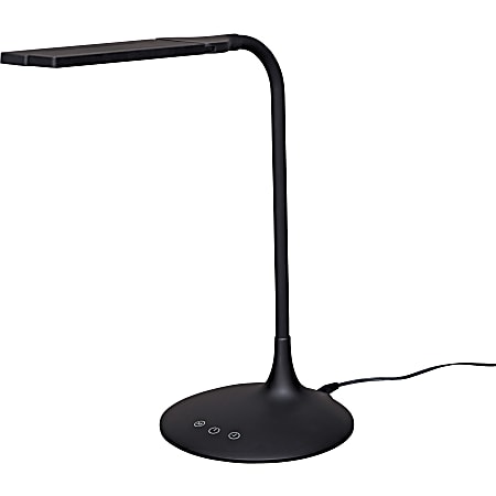 Lorell® 2-In-1 LED Desktop Lamp, 15"H, Black