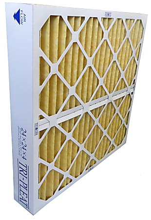 Tri-Dim Pro HVAC Pleated Air Filters, Merv 11, 24" x 24" x 4", Case Of 3