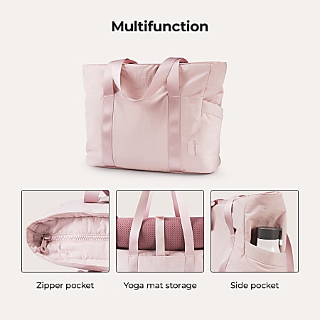 BAGSMART Nylon Zoraesque Tote 12 12 H x 15 14 W x 6 D Pink