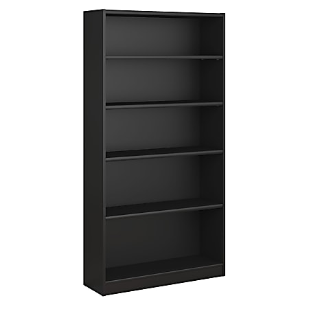 Bush Business Furniture Universal 72"H 5-Shelf Bookcase, Classic Black, Standard Delivery