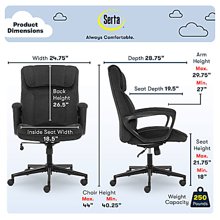 Serta microfiber office chair sale