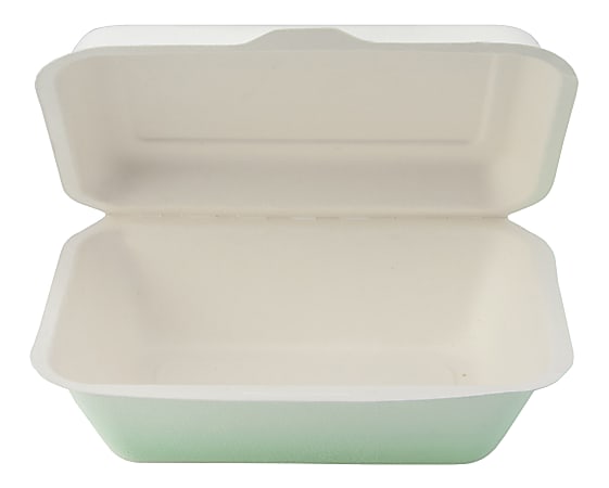 StalkMarket Compostable Hinged Hoagie Containers, 8" x 12", White, Pack Of 200