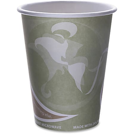 Eco-Products Evolution World PCF Hot Cups - 50 / Sleeve - 12 fl oz - 1500 / Pallet - Multi - Fiber, Polyethylene - Hot Food, Coffee - Recycled