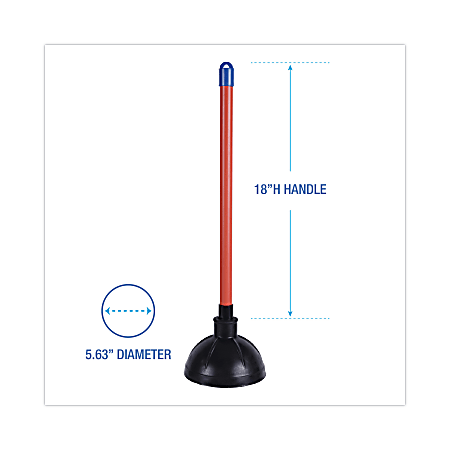 Boardwalk Rubber Toilet Plunger 18 RedBlack Office Depot