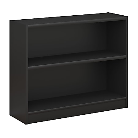 Bush Business Furniture Universal 30"H 2-Shelf Bookcase, Classic Black, Standard Delivery