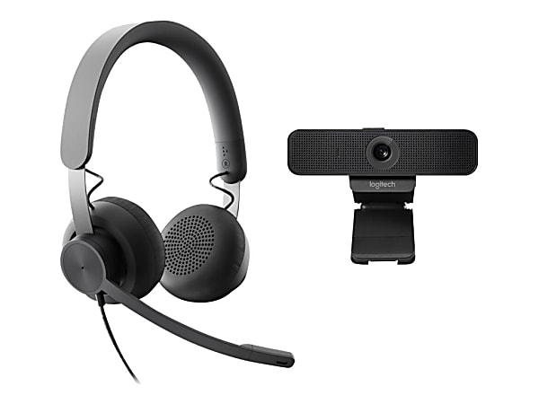 Logitech Zone Teams Wired Noise Cancelling On-ear Headset with C925e Webcam - Video conferencing kit (Logitech C925e Webcam, Logitech Zone Wired USB-C headset)