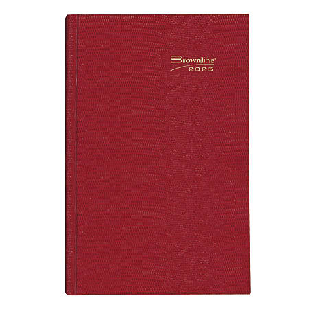 2025 Brownline Daily Untimed Journal, 10" x 7-7/8", 50% Recycled, Red, January To December, C550.RED