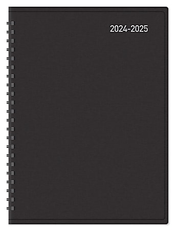 2024-2025 Office Depot® Brand 18-Month Weekly/Monthly Academic Planner, 6" x 8", 30% Recycled, Black, July 2024 To December 2025