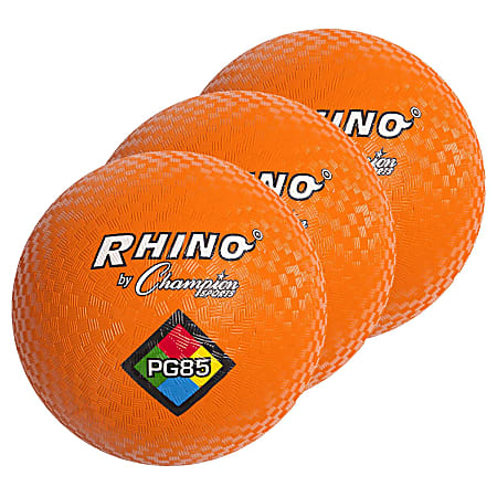 Champion Sports Playground Balls, 8-1/2", Orange, Pack Of 3 Balls