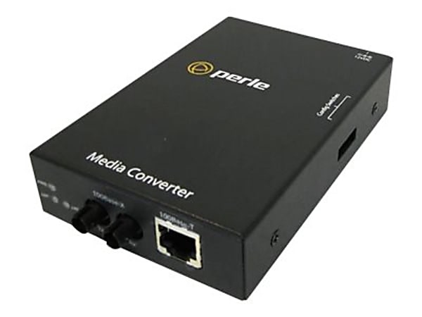 Perle S-100-S2ST40 - Fiber media converter - 100Mb LAN - 100Base-TX, 100Base-EX - RJ-45 / ST single-mode - up to 24.9 miles - 1310 nm