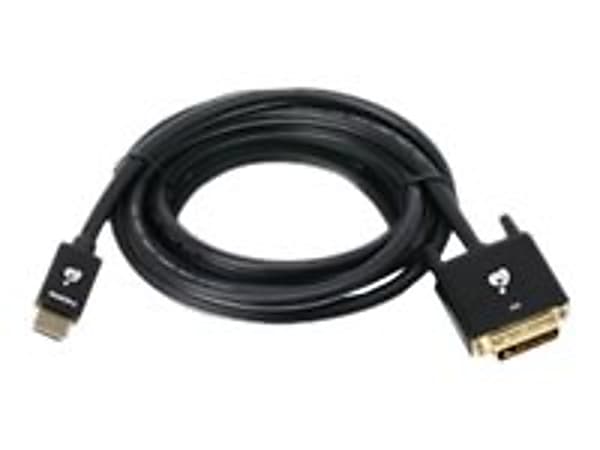 IOGEAR HDMI (M) to DVI-D (M) Adapter Cable - First End: 1 x HDMI (Type A) Male Digital Audio/Video - Second End: 1 x DVI-D (Dual-Link) Male Digital Video - Supports up to 3840 x 2160 - Shielding - Gold Plated Connector