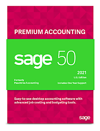 SAGE 50 Premium Accounting 2021, U.S. Edition, For Windows®, CD/Product Key/Download