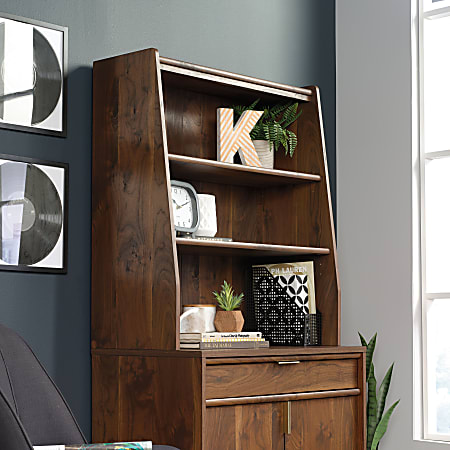 ハンガーフック　ウォールナット製   Woody's Plus Store Sauder Clifford Place Library Hutch Grand Walnut - ODP Business