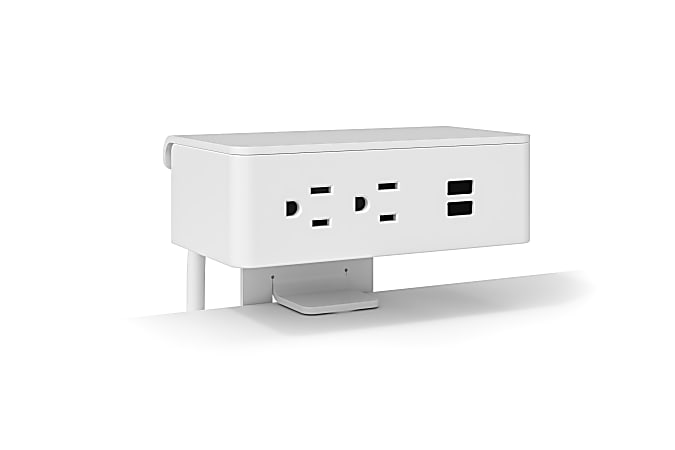 Safco® Resi 4-Outlet Universal Power Source, 4-1/2"H x 5-1/2"W x 3-1/4"D, White