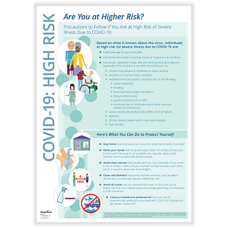 ComplyRight™ Coronavirus (COVID-19) Protect Yourself If You Are High Risk Poster, English, 14" x 10"