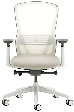 Allermuir Ousby Ergonomic Fabric Mid Back Task Chair Light GrayPebbleSnow - Office Depot