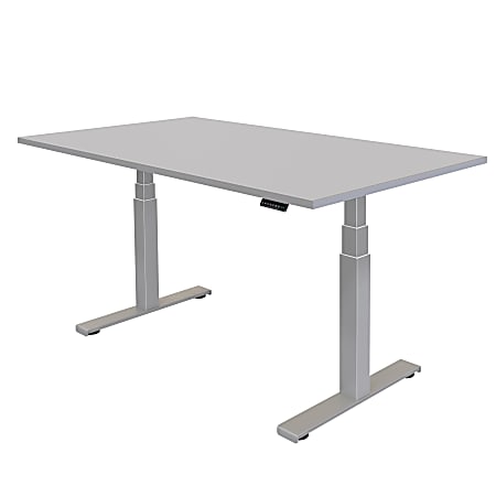 Fellowes® Cambio™ Sit-Stand Height Adjustable 60"W Computer Desk, Gray