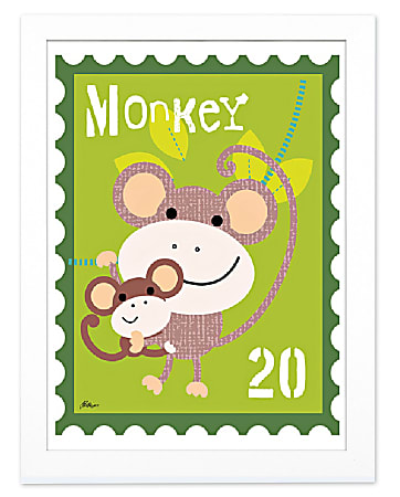 Timeless Frames® Children’s Framed Art, 10” x 8”, Monkey Animal Stamp