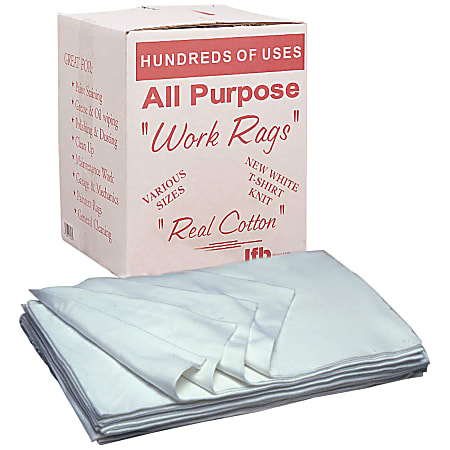 SKILCRAFT® Cotton Wiping Rags, White, 5 Lb