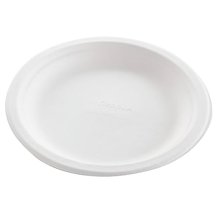 Genpak® Harvest® Fiber Dinner Plates, 8 3/4", Natural White, 50 Plates Per Pack, Carton Of 10 Packs