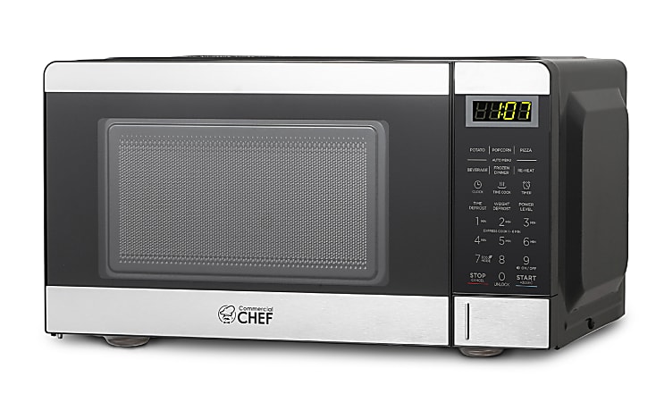 Commercial Chef Microwave Oven, 0.7 Cu. Ft., Silver