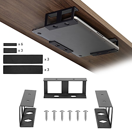 Hanging Desk Organizer, With 2 Under Hooks, Laptop M, White