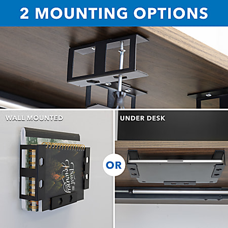 Mount It Under Desk Laptop Holder 2 H x 6 W Black