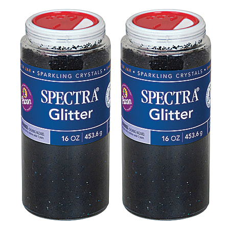 Pacon® Spectra Glitter, 1 Lb, Black, Pack Of 2 Jars