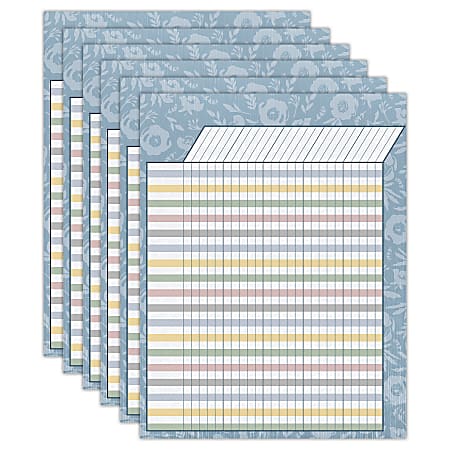 Teacher Created Resources Incentive Charts, 17" x 22", Classroom Cottage, Pack Of 6 Charts