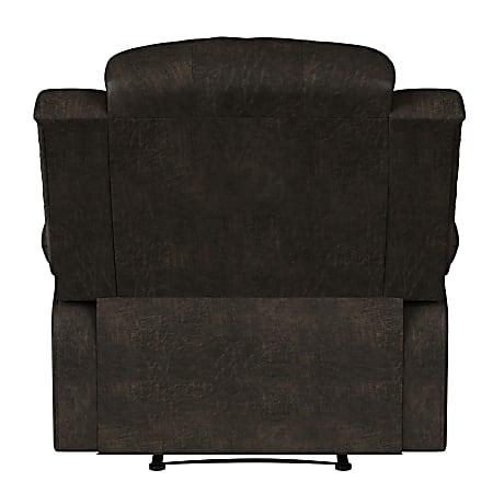 Relax A Lounger Dorian Faux Suede Manual Recliner Brown Office Depot