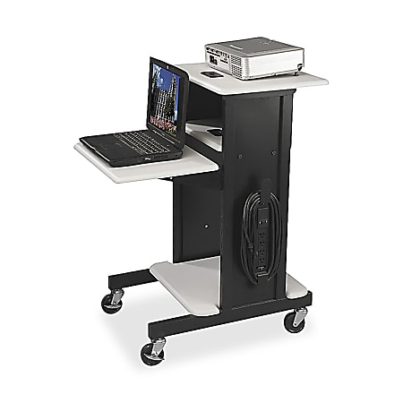 Balt® 3-Shelf Presentation Cart, 40 1/4"H x 18"W x 30"D, Black/Gray