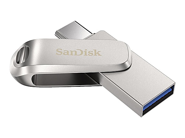 SanDisk® iXpand® Dual Drive USB-C Luxe Flash Drive, 64GB, Silver