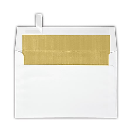 LUX Invitation Envelopes, A9, Peel & Press Closure, Gold/White, Pack Of 250