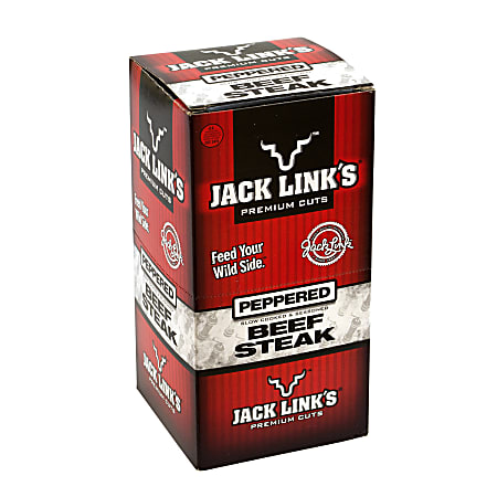 Jack Link's Beef Steak, Peppered, 1 Oz, Pack Of 12