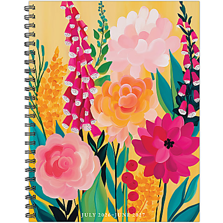 Willow Creek Press Softcover Weekly/Monthly Academic Planner, 8-1/2" x 11", Wild Garden Glow, July 2026-June 2027, Total Qty 1