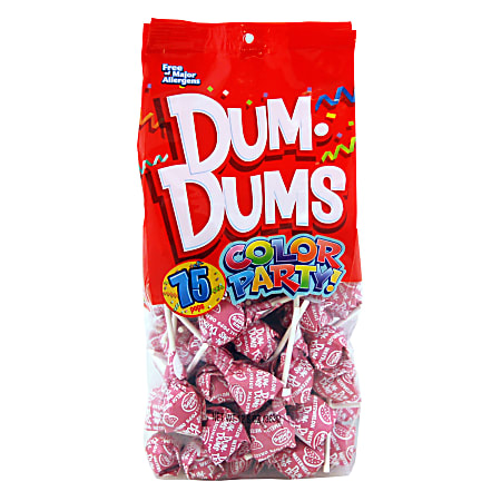 Dum Dums Watermelon Lollipops, Party Hot Pink, 75 Pieces Per Bag, Pack Of 2 Bags