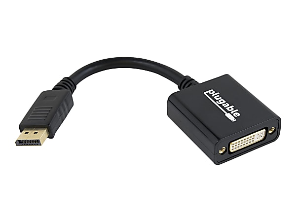 Plugable DPM-DVIF - Adapter - DisplayPort (M) to DVI-I (F) - DisplayPort++ - 1080p support, passive - black