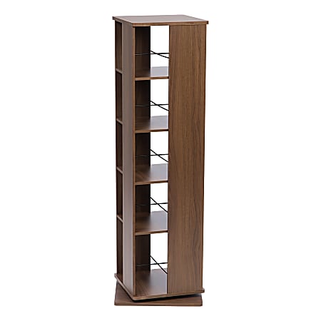 IRIS 54-3/4"H 5-Tier Revolving Bookshelf, Brown