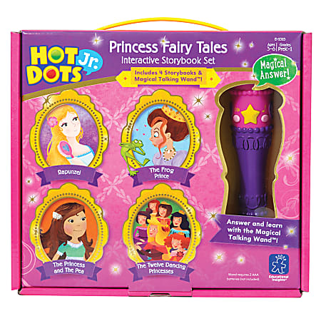 Educational Insights Hot Dots&reg; Jr. Princess Fairy Tales Interactive Storybook Set with The Magical Talking Wand&trade; Pen